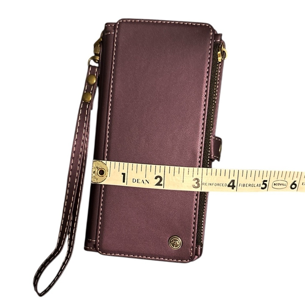 Wallet Phone Case for iPhone 16 Purple RFID Blocking - Picture 7 of 14